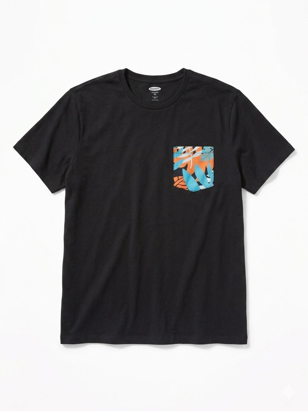 Old Navy Soft-Washed Pocket Tee | Black Tropical Print XXL